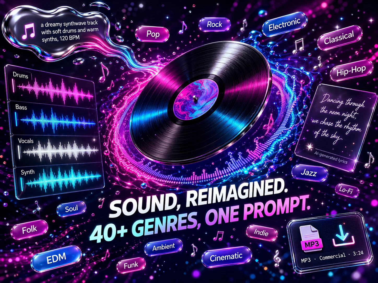 Demonstração de geração de música IA