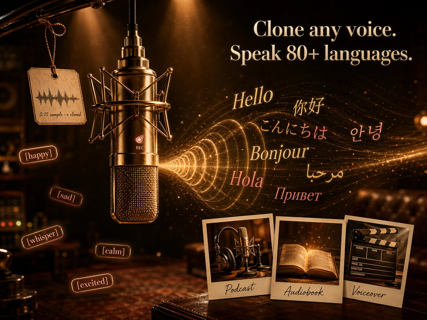 Demonstração de clonagem de voz IA