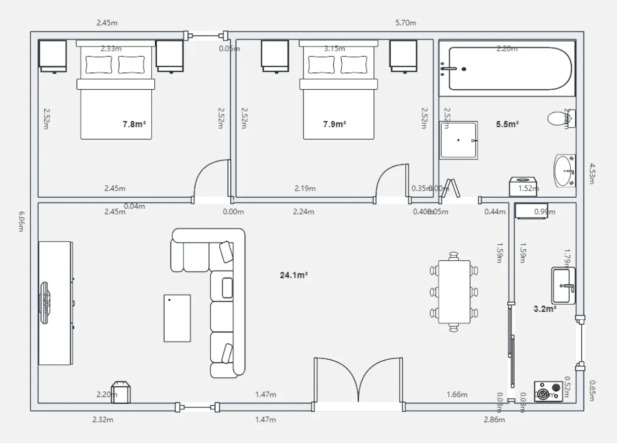 Detailed architectural floor plan generated with Nano Banana Pro AI